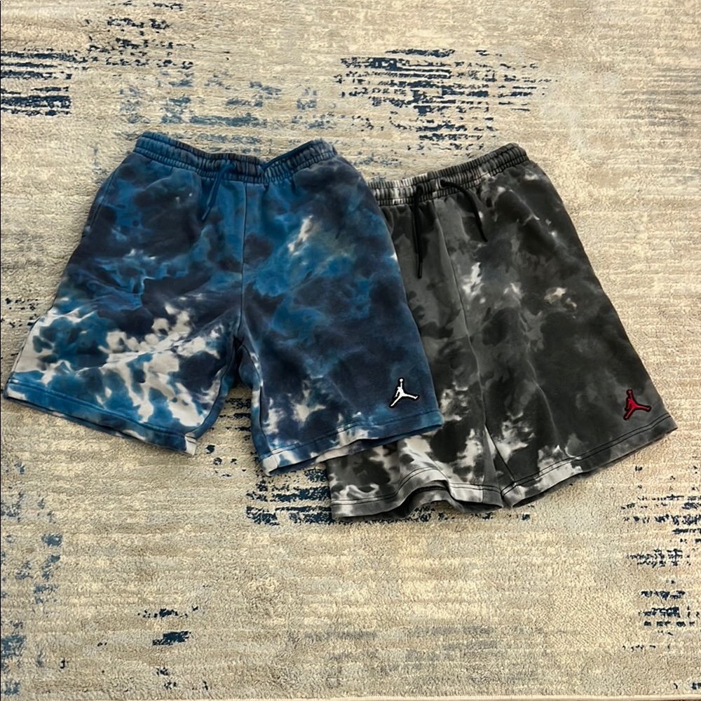 Air Jordan Nike Blue and Gray tie die shorts